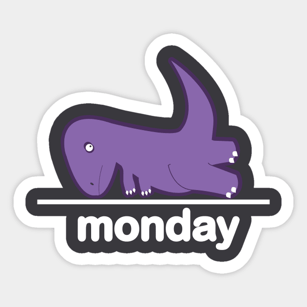 Monday The Struggle Dino Positive Vibes BoomBoomInk Sticker by BoomBoomInk